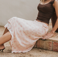 Soft Floral Midi Skirt