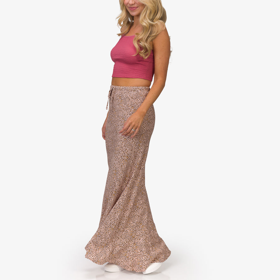 Long leopard-print skirt