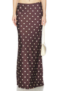 Retro Polka Dot Maxi Skirt
